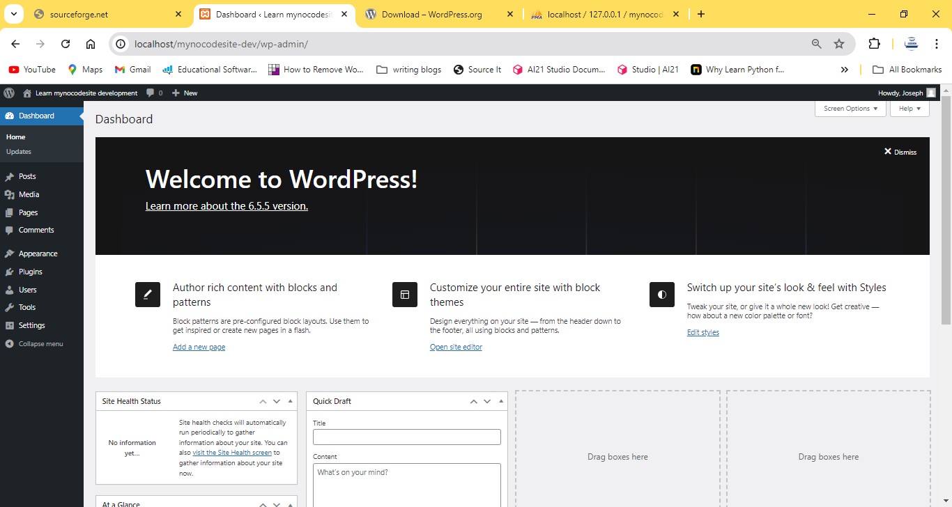 Setting Up WordPress