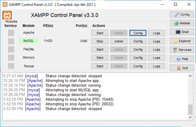 Installing XAMPP