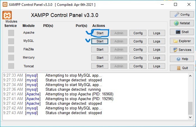 Installing XAMPP