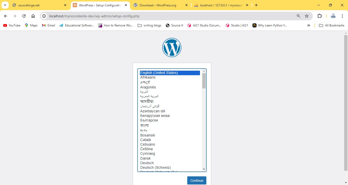 Setting Up WordPress